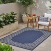 FONTOI Woven Area Rugs, Indoor and Outdoor Geometric Rugs with Border Design, Floor Mat Carpet for Home Backyard Patio, Navy Blue, 84"*0.16"*63" - 4 of 4