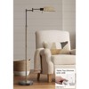 Regency Hill Rustic Farmhouse Pharmacy Floor Lamp with USB Charging Port 54" Tall Bronze Faux Wood Adjustable Swing Arm for Living Room Reading Office - 2 of 4