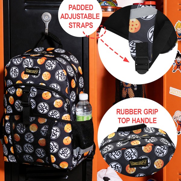 Set de mochila y lonchera de 16" de Dragon Ball Z con estampado completo para escuela y viajes 5