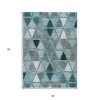 Teal Blue Aqua And Gray Geometric Washable Indoor Outdoor Area Rug - 3 of 4