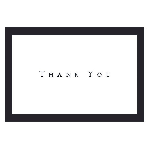 White Script On Kraft Thank You Cards