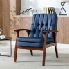 Modern Armchair Solid Wood Accent Chair,Living Room Comfy Single Sofa Chair Upholstered Wooden Lounge Chair,Vintage Chairs-Cuddlewood - 2 of 4