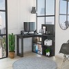 GlasFlength Desks 4-Shelf L-Shaped Computer Desk Home Office Desk Simple Design for Living and Work Spaces, Gray, 51.7"*47.2"*43.3" - 2 of 4