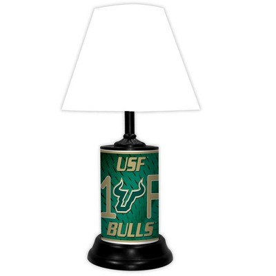 NCAA 18-inch Desk/Table Lamp with Shade, #1 Fan with Team Logo, South Florida Bulls
