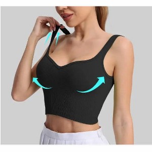 Women's Quick-Drying Breathable Sports Yoga Tank Top Casual Running Bottom with Seamless Hundred Back Fitness Camisole - 1 of 1