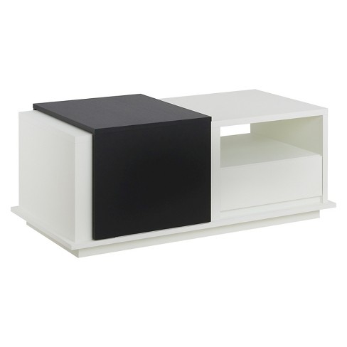 Carmine Modern Two Tone Slide Top Storage Coffee Table White Black Homes Inside Out Target