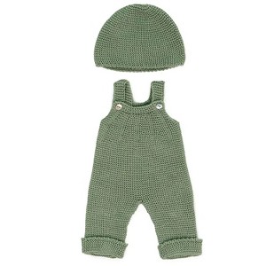 Miniland Clothes for 15" Dolls, Knitted Outfit Overall & Beanie Hat - 1 of 4