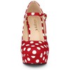 Allegra K Women's Polka Dots Platform Round Toe Ankle Strap Stiletto High Heel Pumps - 3 of 4