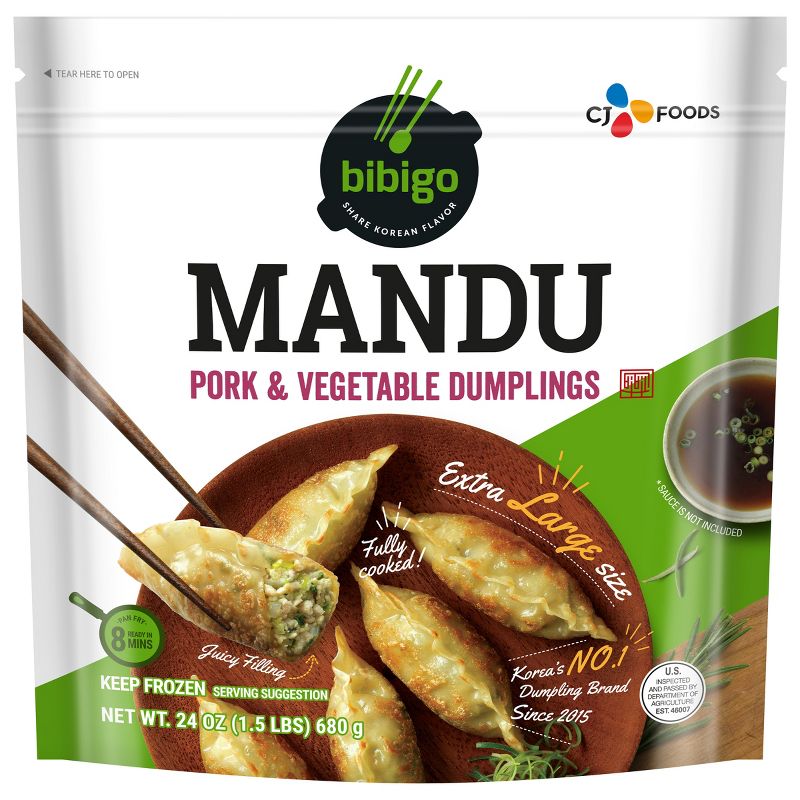 Bibigo Frozen Mandu Pork &#38; Vegetable Dumplings - 24oz, 1 of 9