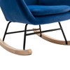 NicBex Teddy Fabric Glider Rocking Chair,Upholstered Nursery Rocking Chairs with High Backrest and Armrests,Nursing Chair for Bedroom - 4 of 4