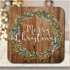 Courtside Market Cotton and Greens Wreath 6.5x6.5 Artboard Lid & 20oz Candle Set - 3 of 4