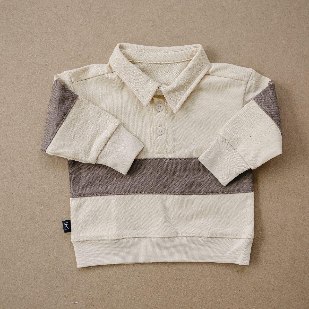 Kids Rhodes Rugby Stripe Long Sleeve Polo - Olive + Scout