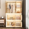 INFURNIC Armoires Portable Wardrobe Closet with Magnetic Doors and Hanging Rod for Easy Storage, White, 36.22"*17.72"*62.2" - 2 of 4