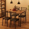 Dining Table Set for 4, Kitchen Table and Chairs for 4, 5 Piece Kitchen Dining Room Table Set,Wood Modern Rectangle Dinner Table With Upholstered Seat - 2 of 4