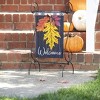 Evergreen Garden Flag Welcome Autumn Leaves Linen Double Sided Indoor Outdoor Decor 18" x 12.5" - 2 of 3