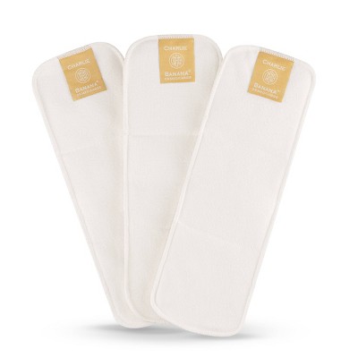 Charlie Banana Hemp & Cotton Reusable Inserts for Cloth Diapers - Medium/Large - 3pk