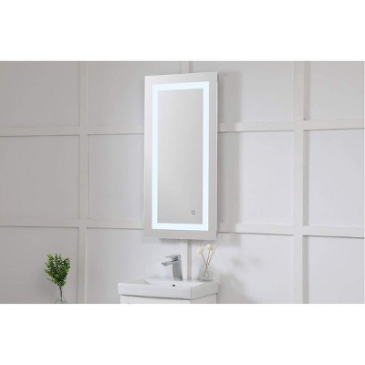Helios 18x36 Silver LED Bathroom Vanity Mirror with Touch Sensor