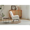 Okak Furry Rocking Accent Chair Living Room Chair with Footrest and Upholstered Comfy High Back Glider Chair Armchair for Bedroom Nursery - 2 of 4