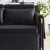 MYINDA Convertible Recliner Sofa Bed, Velvet Pull Out Bed, Removable Arm Pockets,Black - 4 of 4