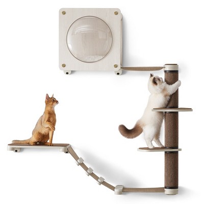 Feandrea Clickat Collection Cat Tree, Quick Assembly, Replaceable Parts.  Thick Scratching Post, Cat Cave, 3 Perches, Soft Ladde : Target