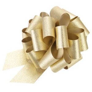 Unique Bargains Personalized Sparkly Gift Wrapping Large Pull Bows for Wedding Baskets 5 Pcs - 1 of 4