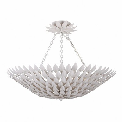 Crystorama Lighting Broche 6 - Light Semi-Flush Mount in  Matte White