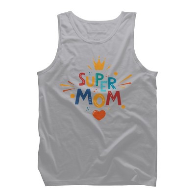 Men's Design By Humans Super Mom Crown By NikkiArtworks Tank Top - Athletic Heather - Medium