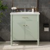 KWPZQEB 30" Farmhouse Bathroom Vanity with Sink, Vanity Cabinet with Soft Close Doors & Adjustable Shelf, Storage Cabinet with Curved Profile Design - 2 of 4