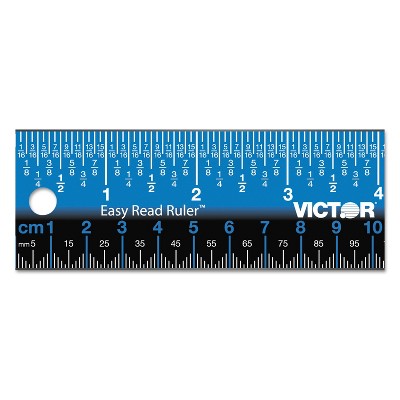 Victor Easy Read Stainless Steel Ruler Standard/Metric 18" Blue EZ18SBL