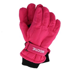 CTM Kids' Solid Color Winter Ski Glove with Wrist Strap by Wootie - 1 of 3