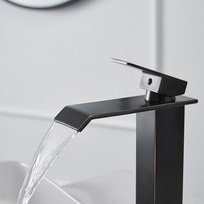 Oil-Rubbed Bronze Tall Vessel Sink Faucet with Drain Assembly