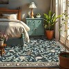 Washable Area Rug - Thin Low Pile, Farmhouse Botanical Print, Large Living Room/Dining Room/Bedroom Carpet - 4 of 4