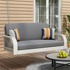 SEVOBAL Patio Swings 2-Seater Wicker Porch Swing with Cushions and Chains for Backyard Garden Poolside, Gray, 44.69"*24.41"*10.83" - 3 of 4