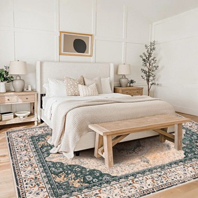 Boho Rugs for Living Room,Short Pile Area Carpets Washable Large Rugs for Bedroom Modern Vintage Classic Lounge Rug