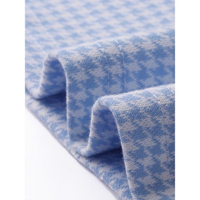 Женские платья INSPIRE CHIC Women's Plaid Sleeveless Fit A-Line Houndstooth Work Mini Dress Small Sky Blue — фото 5