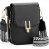 FATMOON Women's Crossbody Phone Bag with Wide Shoulder Strap, Single Shoulder Bag, PU Soft Leather Double Layer Purse - 2 of 4