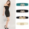 INSPIRE CHIC Women Wide Elastic Waist Belt Cinch Gold Metal Interlock Buckle - 4 of 4