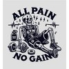 "All Pain, No Gain" Exhuasted Skeleton Women's Crew Neck Short Sleeve Top - 2 of 3