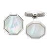 Chisel Stainless Steel Polished with Mother of Pearl Inlay Octagon Cuff Links - 2 of 2