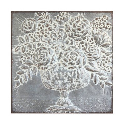 Square Metal Floral Bouquets Wall Décor - 3R Studios