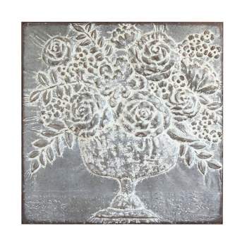 Square Metal Floral Bouquets Wall Décor - Storied Home
