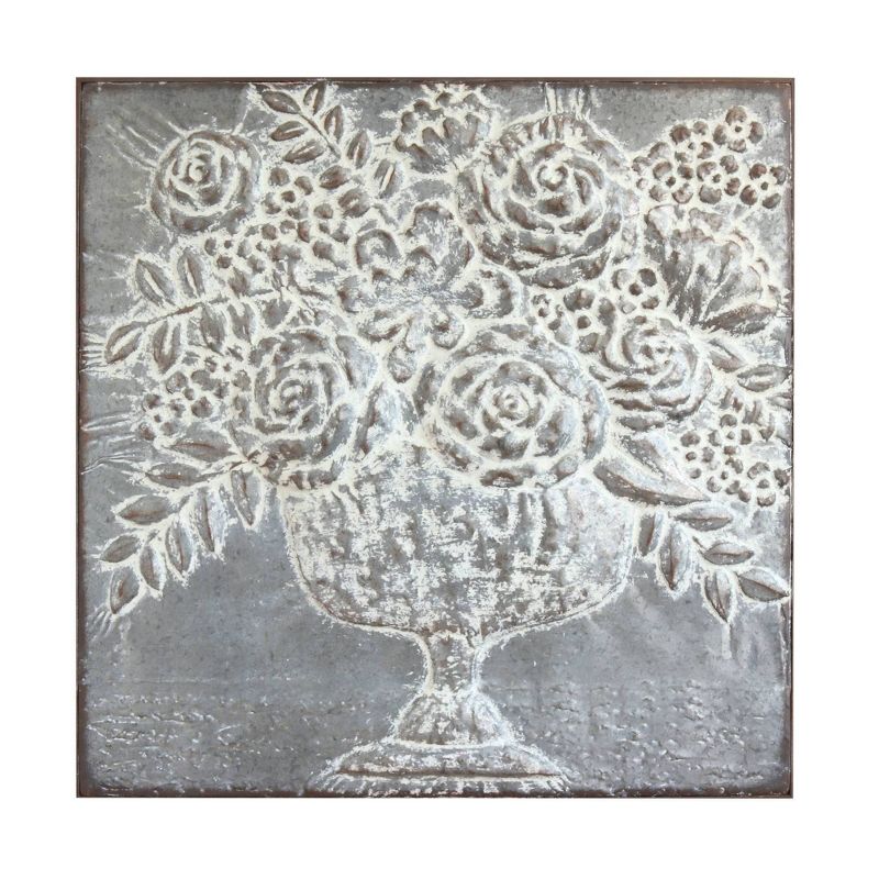 Square Metal Floral Bouquets Wall D&#233;cor - Storied Home, 1 of 13
