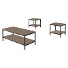 Kings Brand Furniture Helder 3 Piece Gray Finish Wood/Black Metal Frame Occasional Table Set, Coffee Table & 2 End Table - 3 of 3