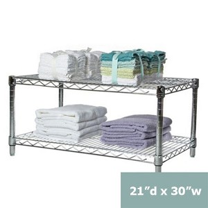 Shelving.com Chrome Wire Shelving with 2 Tier Shelves - - 1 of 3