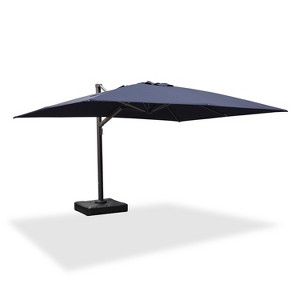 PURPLE LEAF Rectangle Patio Umbrella with Base Large Cantilever Outdoor Offset Umbrella with 360-degree Rotation for Garden Deck Backyard Pool - 1 of 4