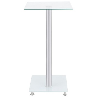 Transparent Tempered Glass and Metal U-Shaped Side Table