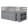 NicBex Twin Size Loft Bed with Movable Desk Pine Bed Frame with Drawers, Shelves, Ladder and Full Length Guardrail, No Box Spring Required - 3 of 4