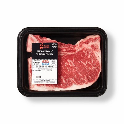 USDA Choice Angus Beef T-Bone Steak - 0.79-1.31 lbs - price per lb - Good & Gather™