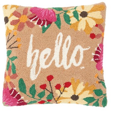 C&F Home 18" x 18" Hello Hooked Throw Pillow