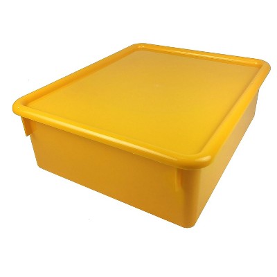 Romanoff Products Romanoff Double Stowaway Tray with Lid 16" x 13.5" x 5.5" Yellow (ROM13003)